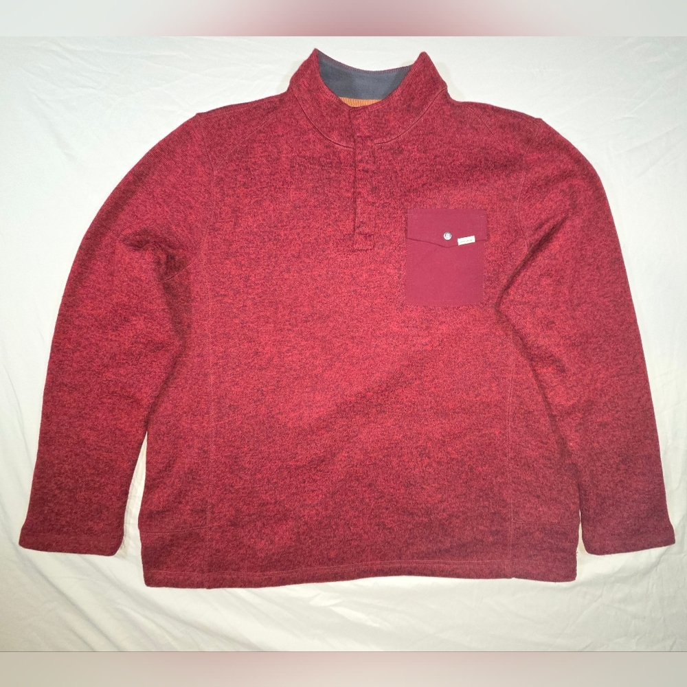 Woolrich Jacket Men's Sweater Size XXL  Red Angler 1/4 Zip Fleece Pullover Nice!